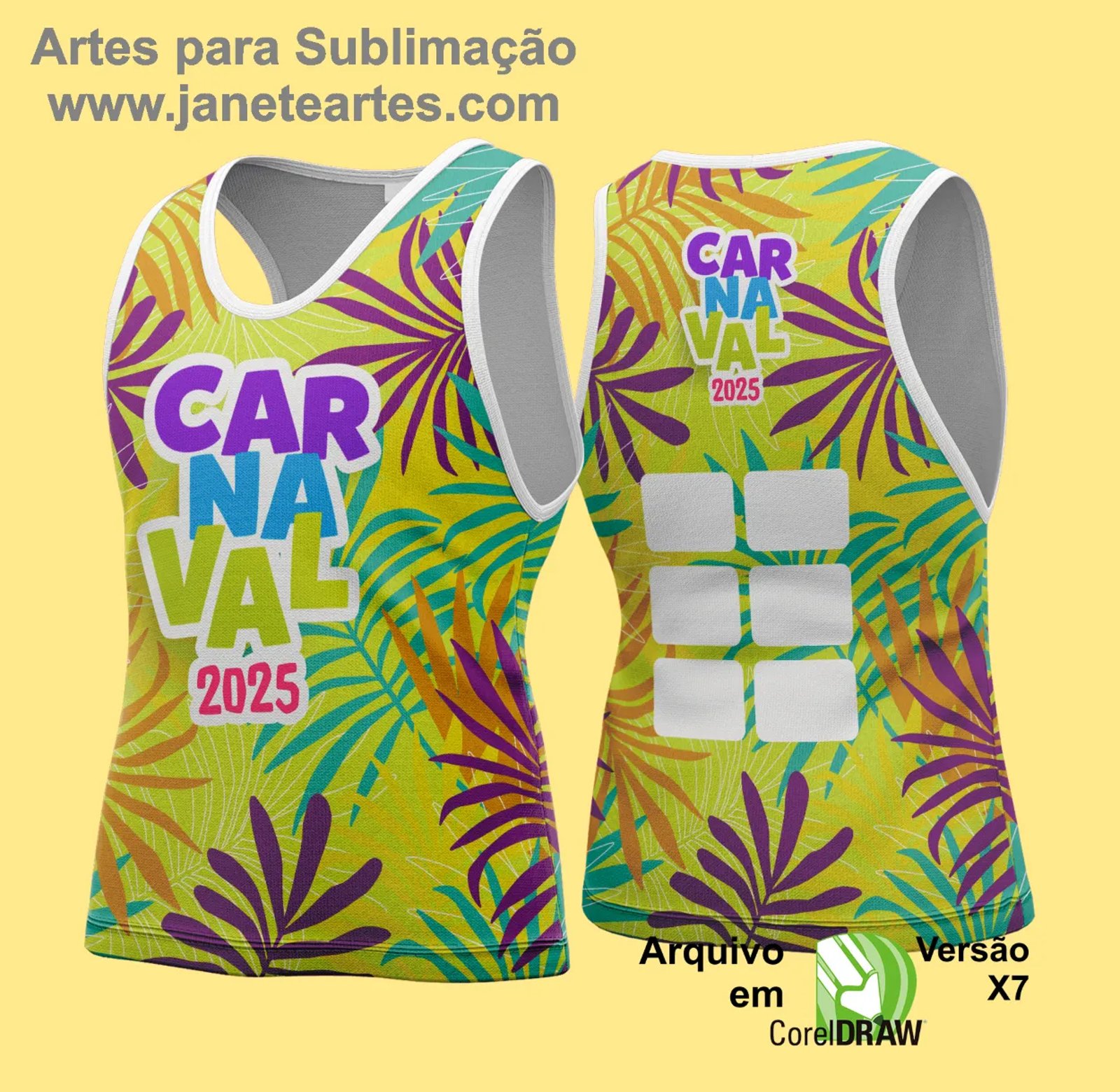 Arte Vetor - Camisa Abadá de Carnaval 2026 - Modelo 193 - Janete Artes