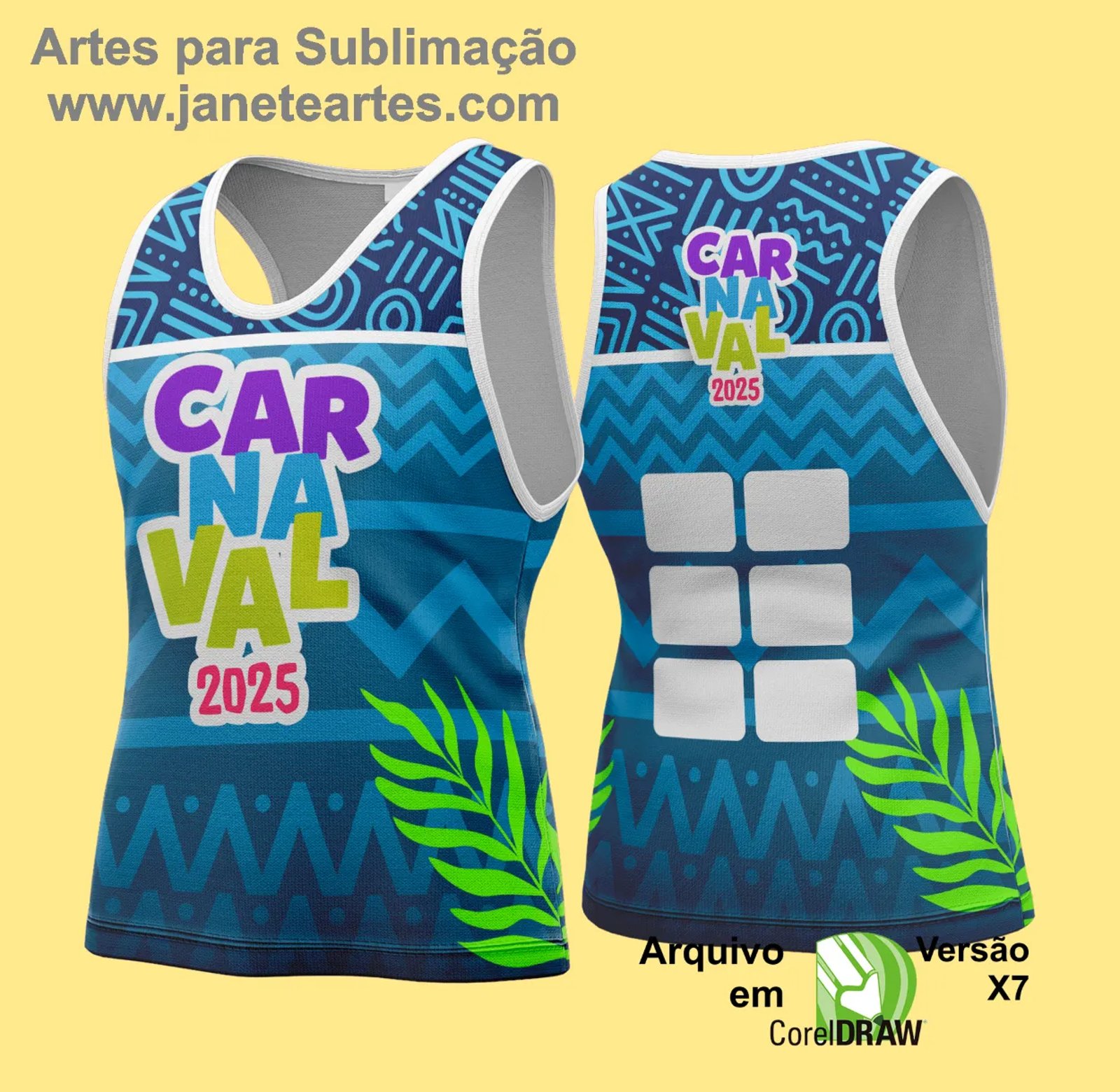 Arte Vetor - Camisa Abadá de Carnaval 2026 - Modelo 199 - Janete Artes