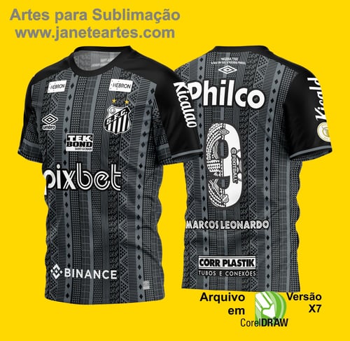 Arte Vetor Camisa Santos Terceira 2022 - 2023