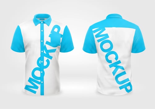 Arte Vetor Camisa Mockup Editavel CDR CorelDraw Camisa Social Manga Curta