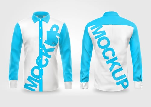 Arte Vetor Camisa Mockup Editavel CDR CorelDraw Camisa Social Manga Longa