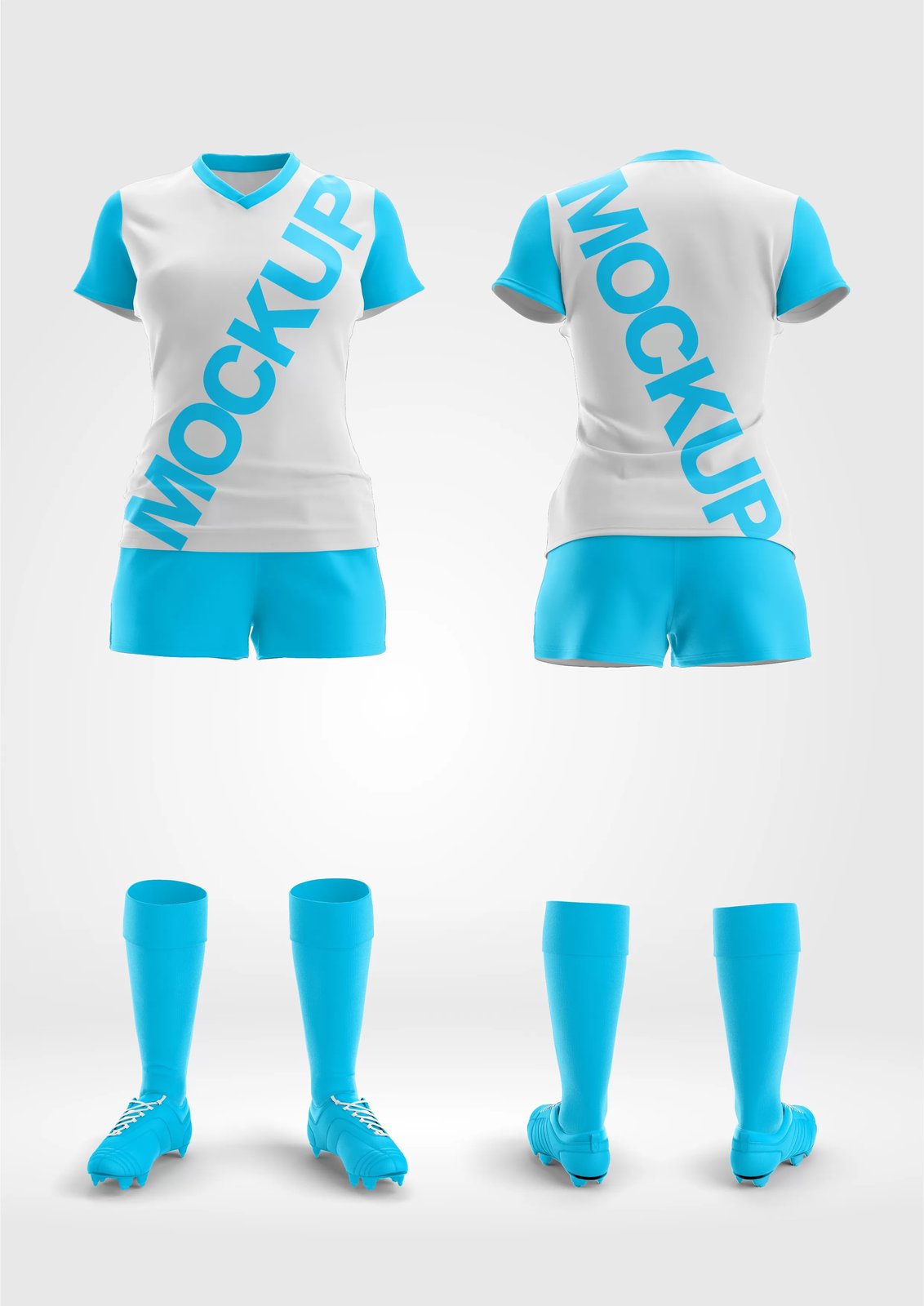 Arte Vetor Camisa Mockup Editavel CDR CorelDraw Uniforme Feminino Gola V