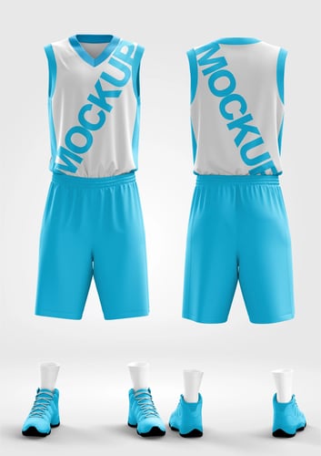 Arte Vetor Camisa Mockup Editavel CDR CorelDraw Conjunto Basquete Masculino