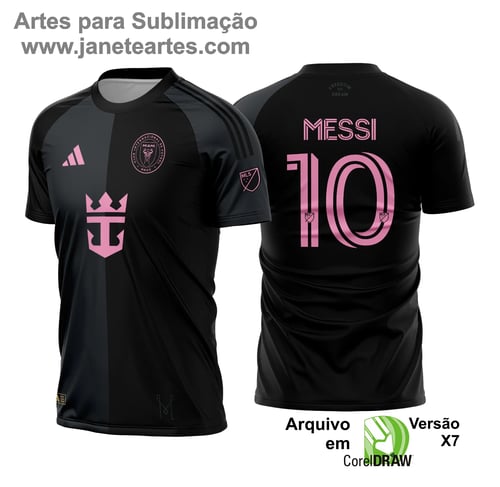 Arte Vetor Camisa Inter Miami Reserva 2025 - 2026 cdr x7