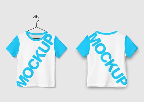Arte Vetor Camisa Mockup Editavel CDR CorelDraw Camisa Infantil Gola Redonda