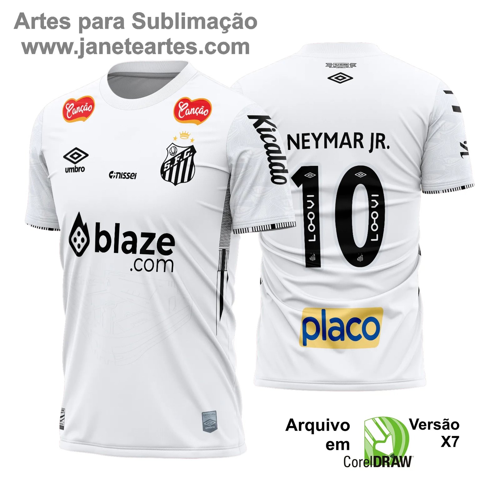 Arte Vetor Camisa Santos Titular 2024 - 2025 - Janete Artes