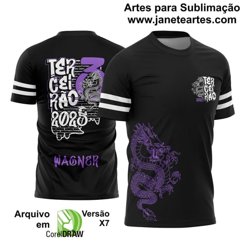 Arte Vetor Camisa Formandos Terceirão Graffite de Rua Dragão