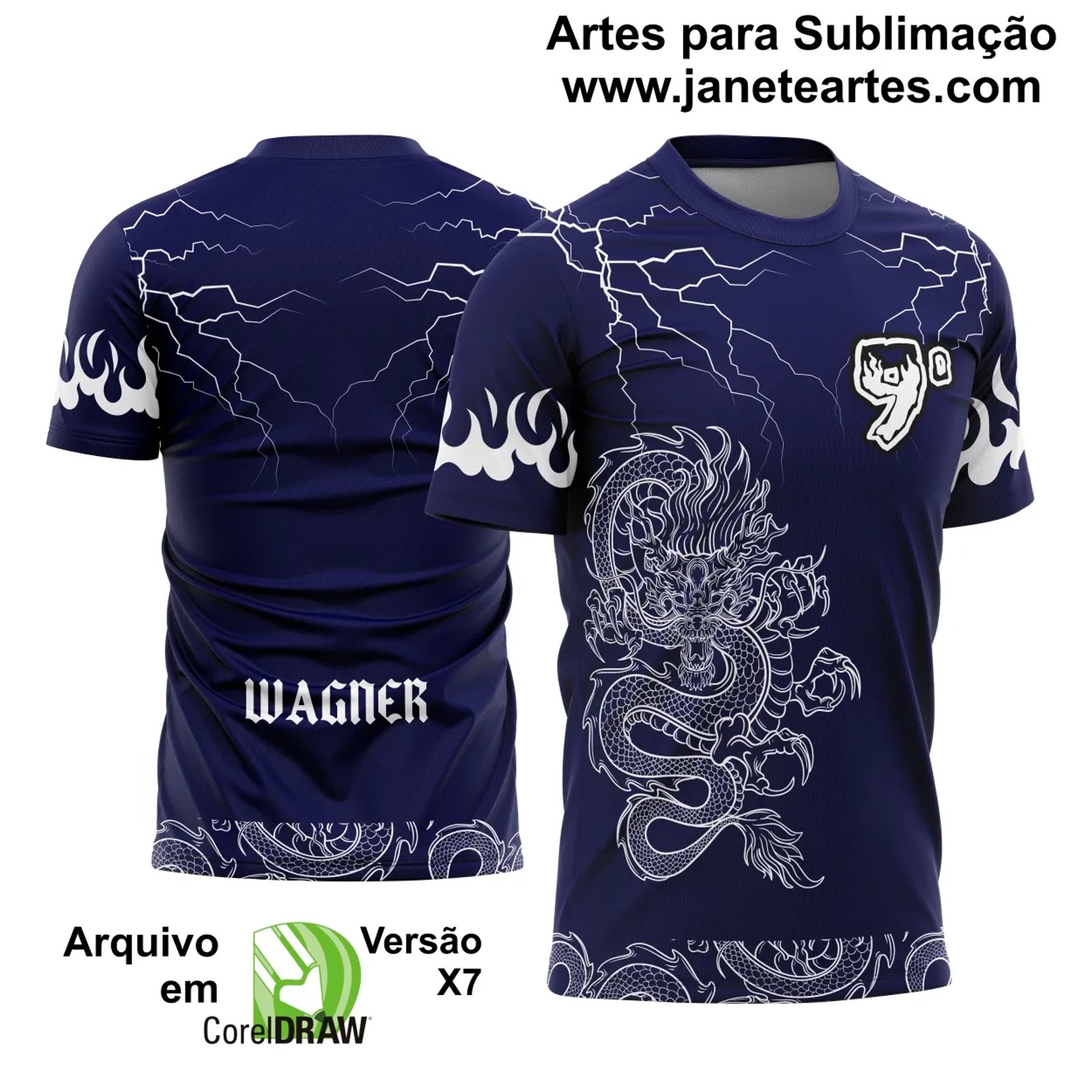 Arte Vetor Camisa Formandos Nono Ano Azul Dragão - Janete Artes