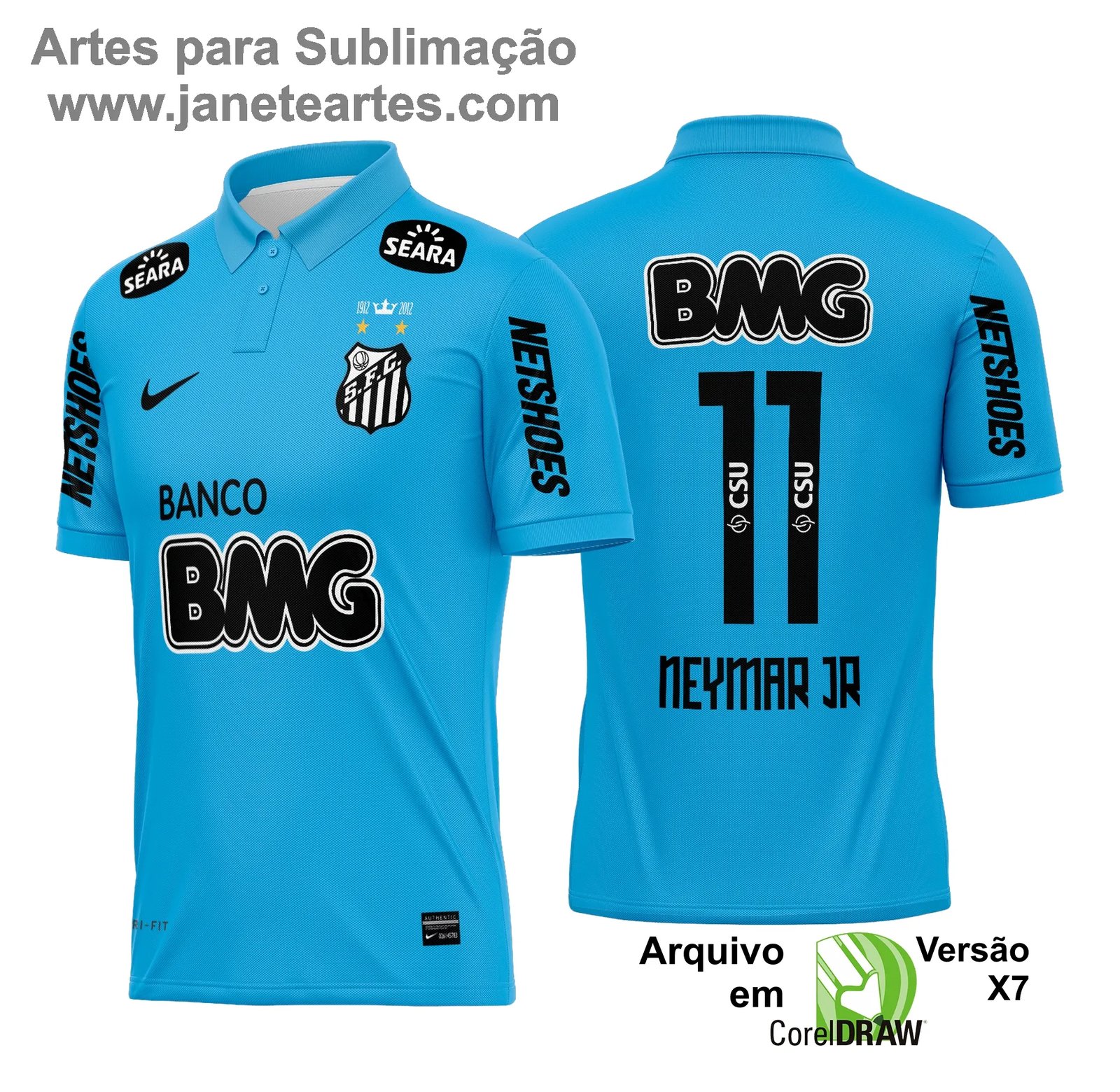 Arte Vetor Camisa Santos Terceira 2012 - 2013 - Janete Artes