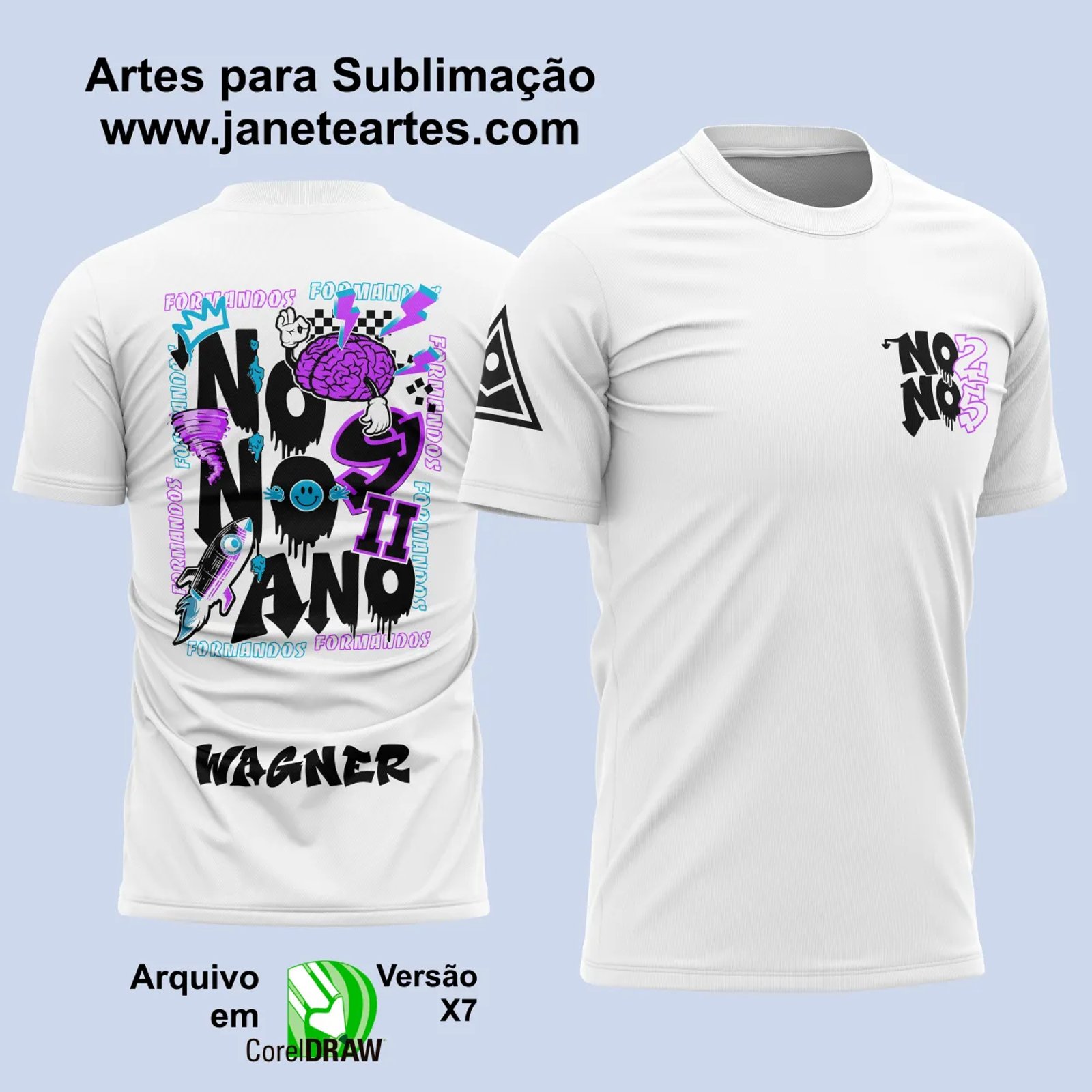 Arte Vetor Camisa Formandos Nono Ano Foguete - Janete Artes
