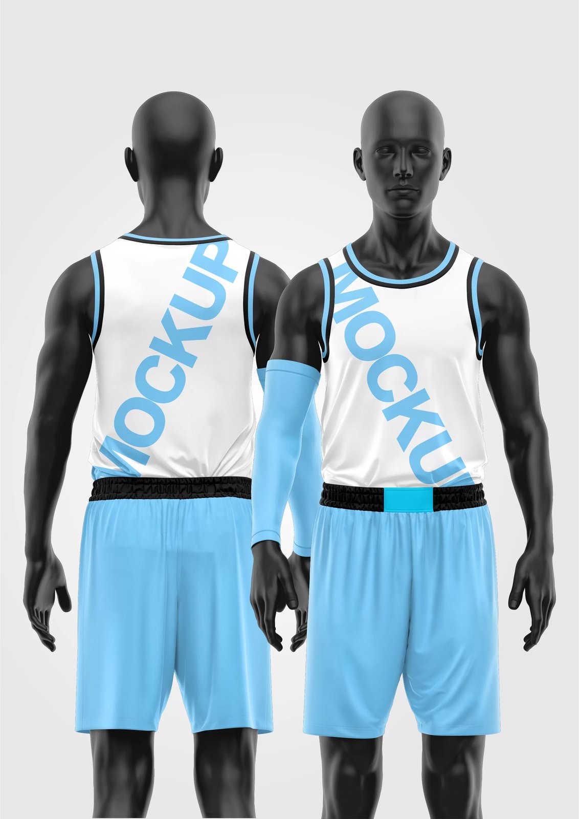 Arte Vetor Camisa Mockup Editavel CDR CorelDraw Uniforme Basquete Masculino Gola Redonda