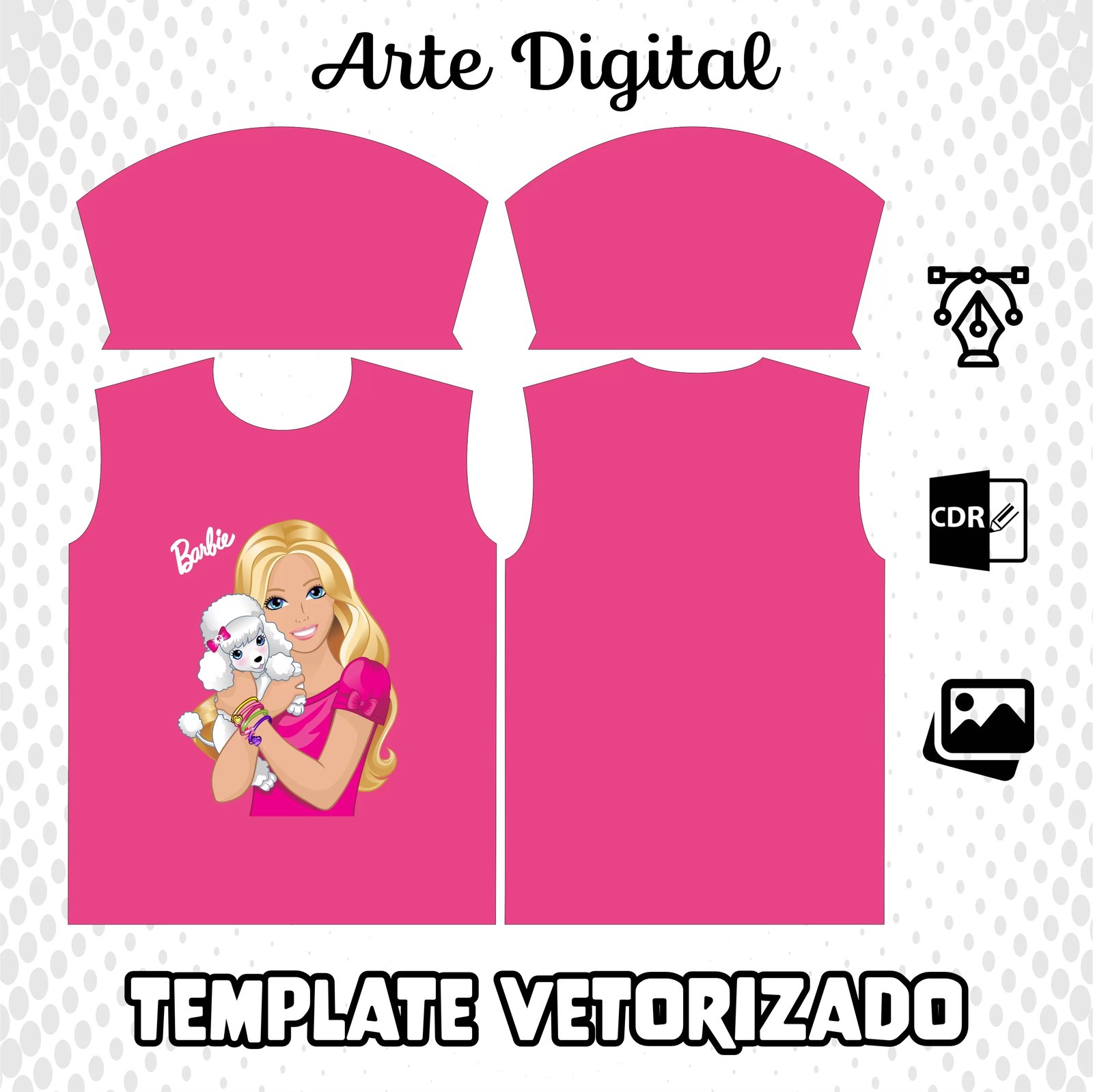 Arte Vetor Camisa Barbie Rosa 2023