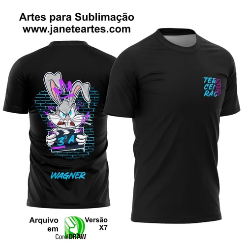 Arte Vetor Camisa Terceirão Graffiti de Rua 2025 Coelho