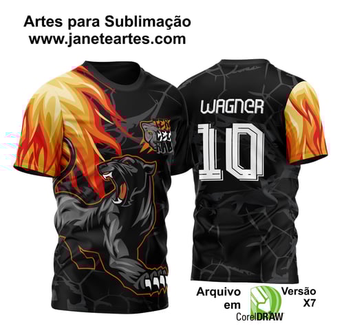 Arte Vetor Camisa Pantera Negra Com Fogo Terceirão