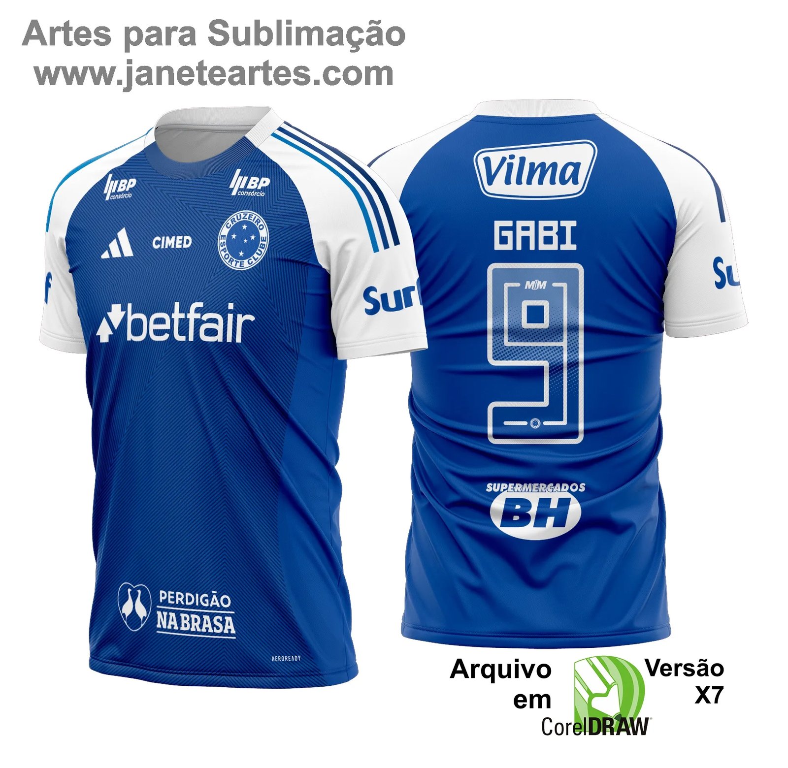 Arte Vetor Camisa do Cruzeiro Titular 2025 -2026
