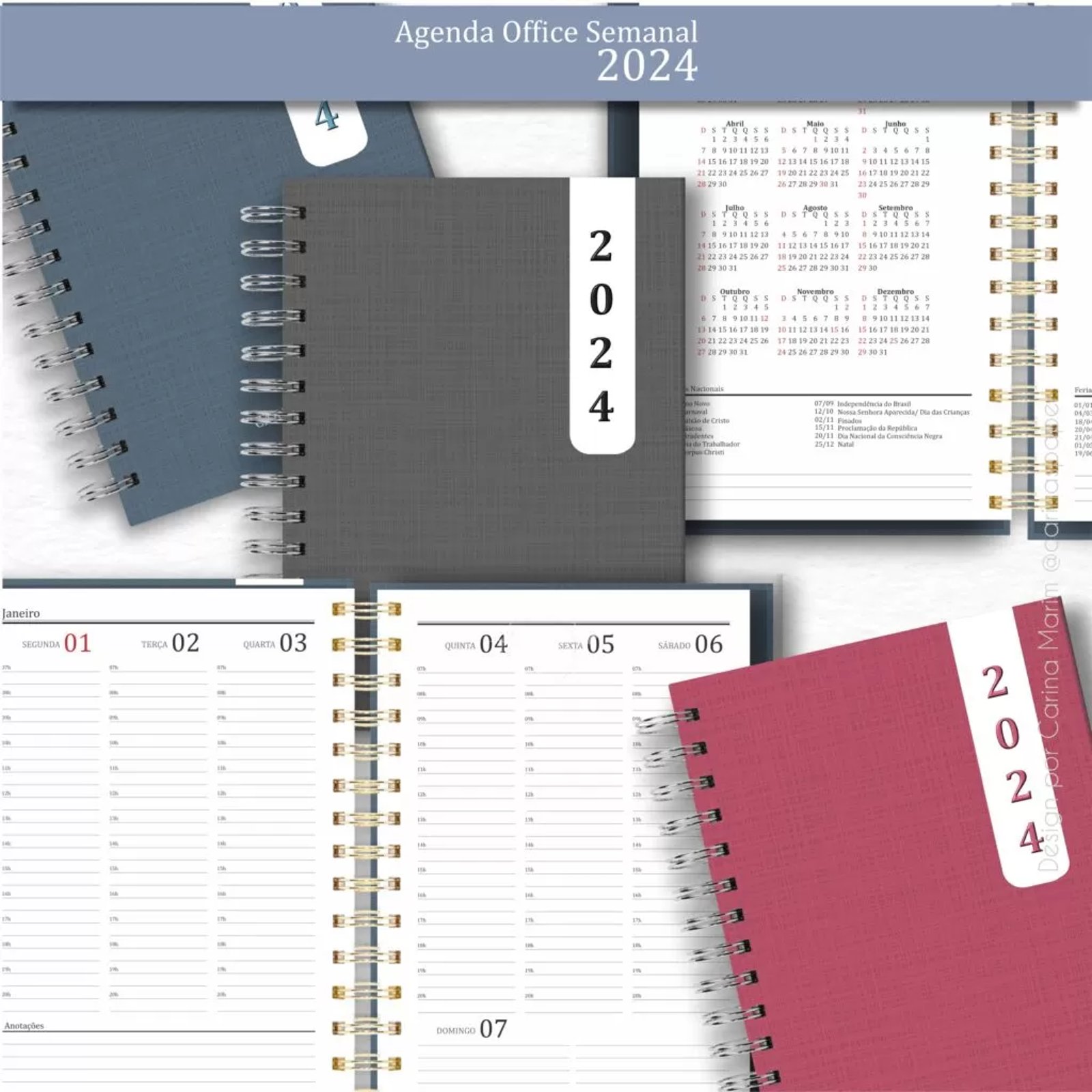 Arquivos Encadernação Capas Miolos Agendas Calendários 2024 #0004