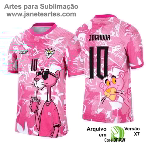 Camisa de Interclasse - Arte Vetor - Pantera Cor de Rosa
