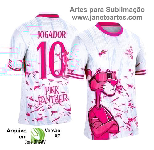 Camisa de Interclasse - Arte Vetor - Pantera Cor de Rosa