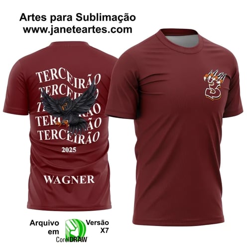 Arte Vetor Camisa Terceirão Coruja