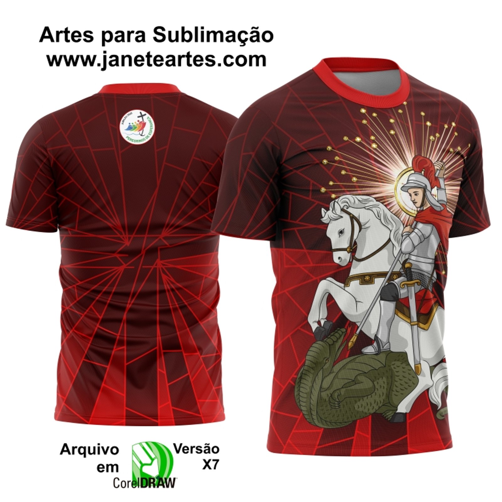 Arte Vetor Camisa Religião - São Jorge