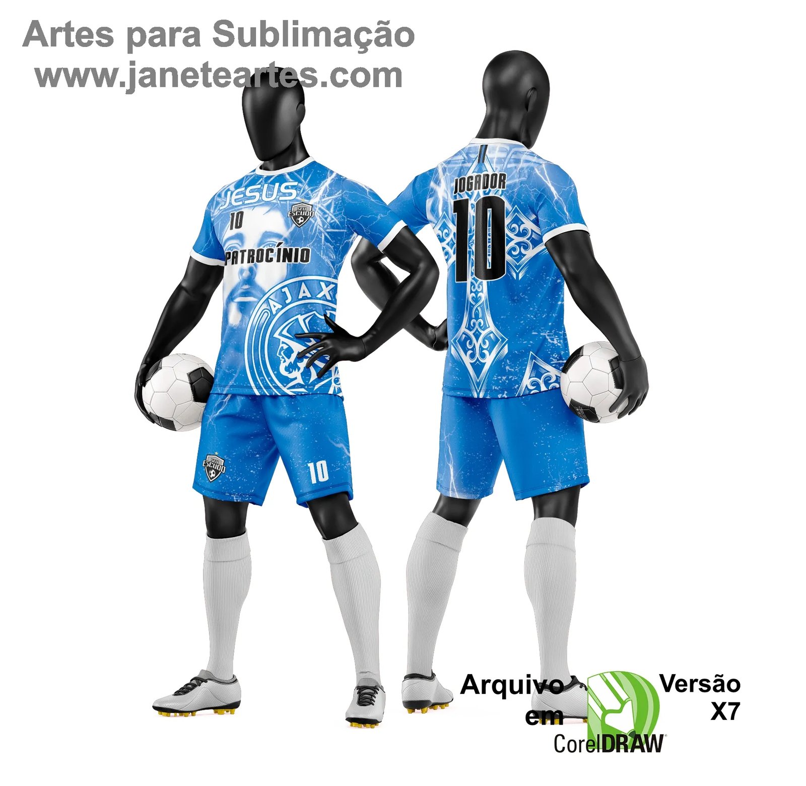 Arte Vetor Camisa e Short de Time de Futebol Amador