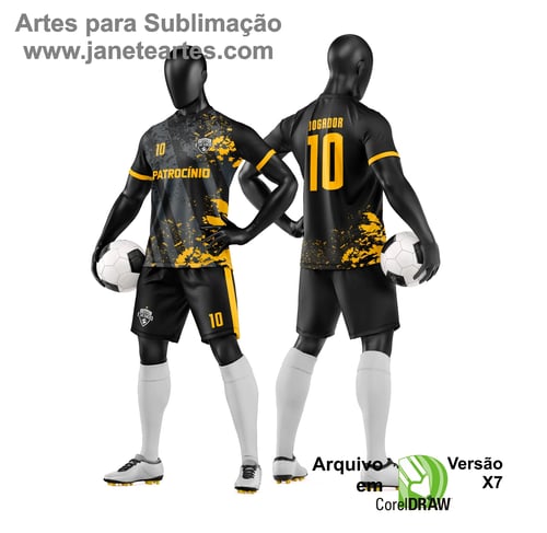 Arte Vetor Camisa e Short de Time de Futebol Amador