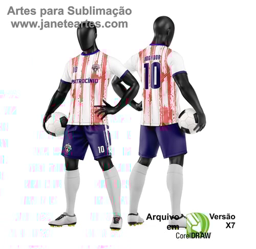 Arte Vetor Camisa e Short de Time de Futebol Amador