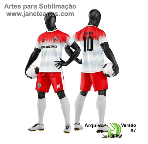 Arte Vetor Camisa e Short de Time de Futebol Amador