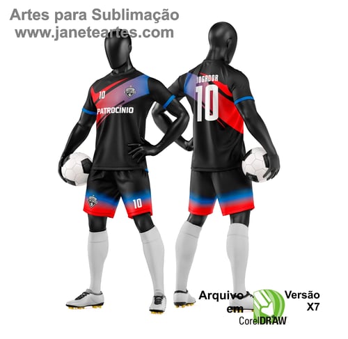Arte Vetor Camisa e Short de Time de Futebol Amador