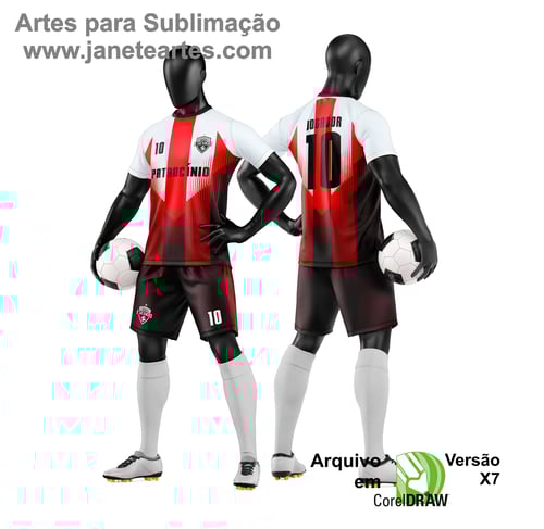 Arte Vetor Camisa e Short de Time de Futebol Amador