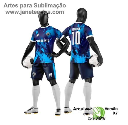 Arte Vetor Camisa e Short de Time de Futebol Amador