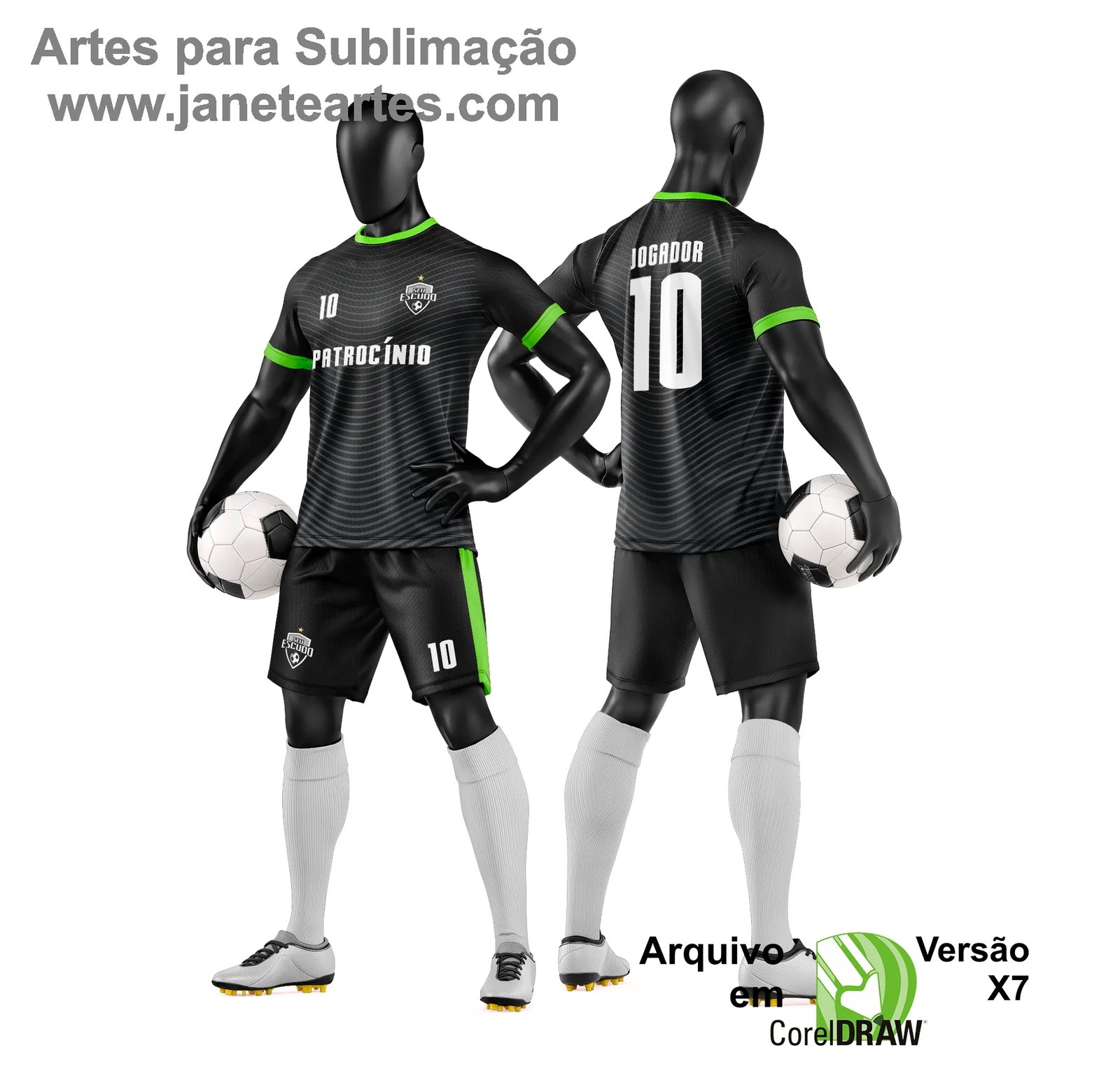 Arte Vetor Camisa e Short de Time de Futebol Amador