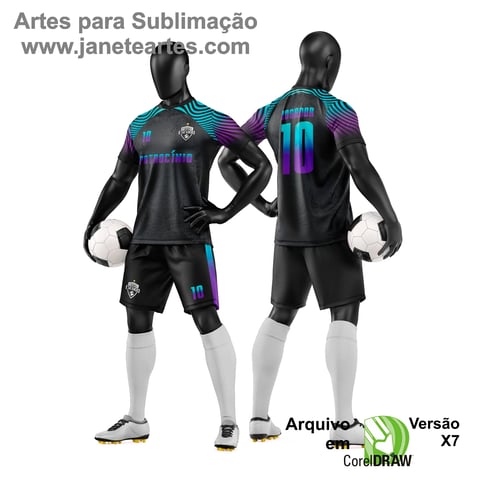 Arte Vetor Camisa e Short de Time de Futebol Amador