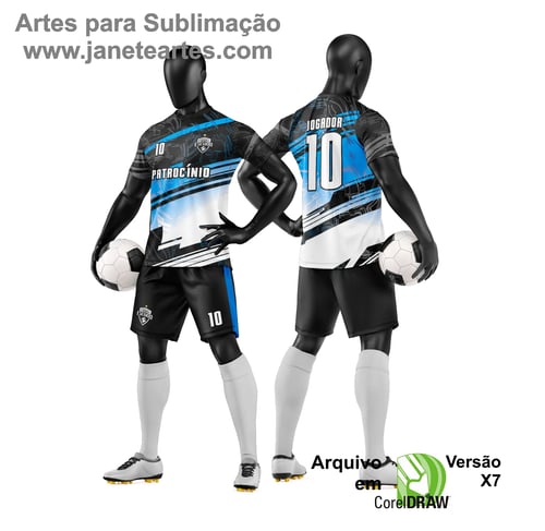 Arte Vetor Camisa e Short de Time de Futebol Amador