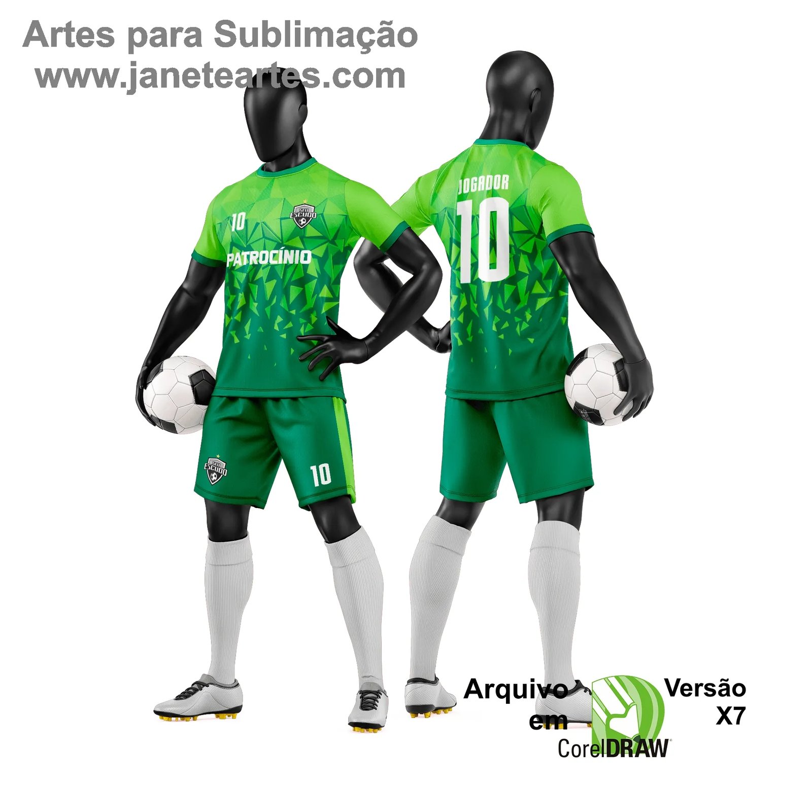 Arte Vetor Camisa e Short de Time de Futebol Amador