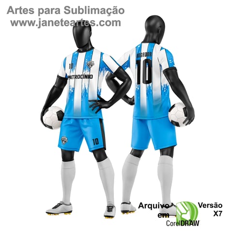 Arte Vetor Camisa e Short de Time de Futebol Amador