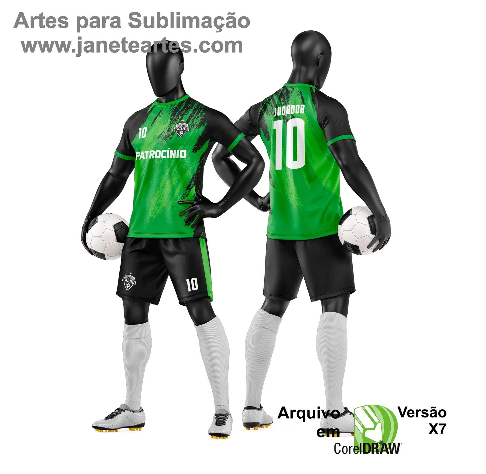 Arte Vetor Camisa e Short de Time de Futebol Amador