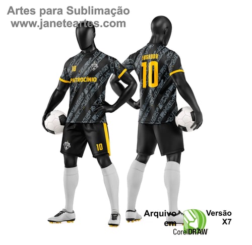 Arte Vetor Camisa e Short de Time de Futebol Amador
