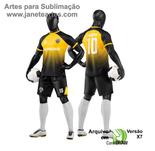 Arte Vetor Camisa e Short de Time de Futebol Amador