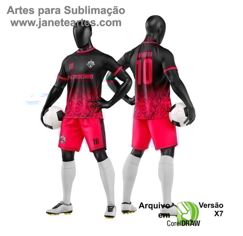 Arte Vetor Camisa e Short de Time de Futebol Amador