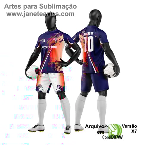Arte Vetor Camisa e Short de Time de Futebol Amador