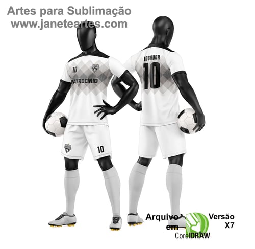 Arte Vetor Camisa e Short de Time de Futebol Amador