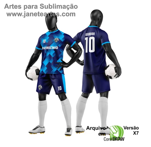 Arte Vetor Camisa e Short de Time de Futebol Amador