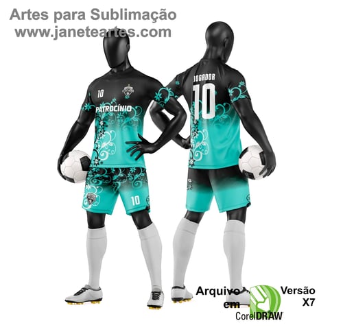 Arte Vetor Camisa e Short de Time de Futebol Amador