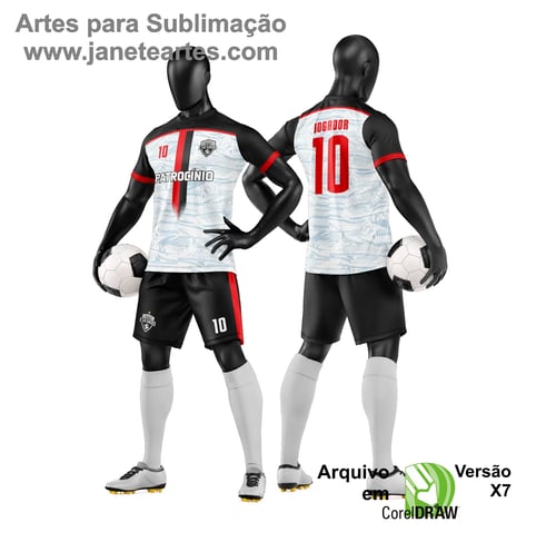 Arte Vetor Camisa e Short de Time de Futebol Amador
