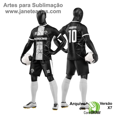 Arte Vetor Camisa e Short de Time de Futebol Amador