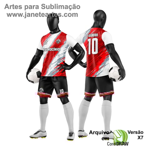 Arte Vetor Camisa e Short de Time de Futebol Amador