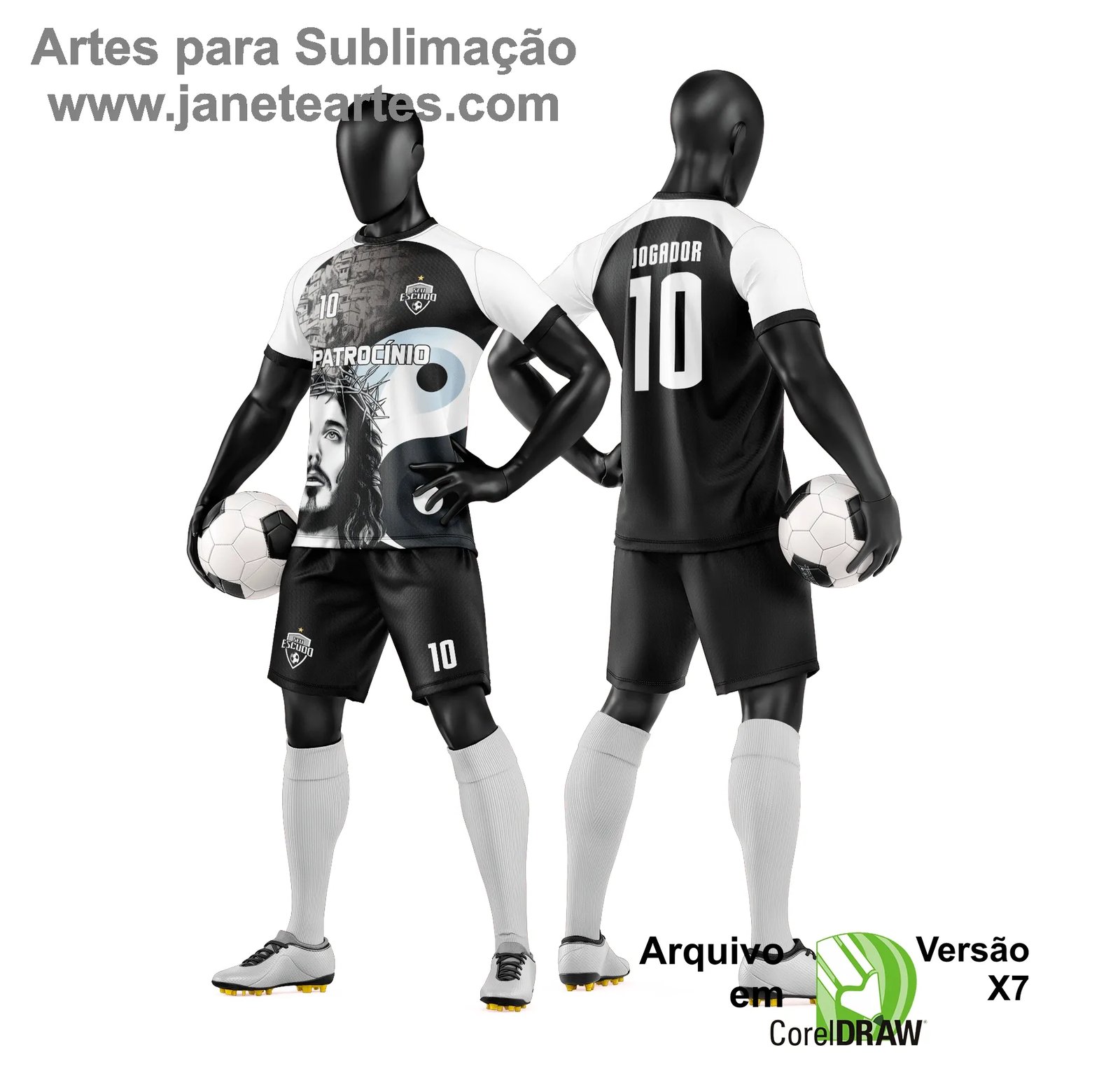 Arte Vetor Camisa e Short de Time de Futebol Amador