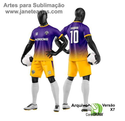 Arte Vetor Camisa e Short de Time de Futebol Amador