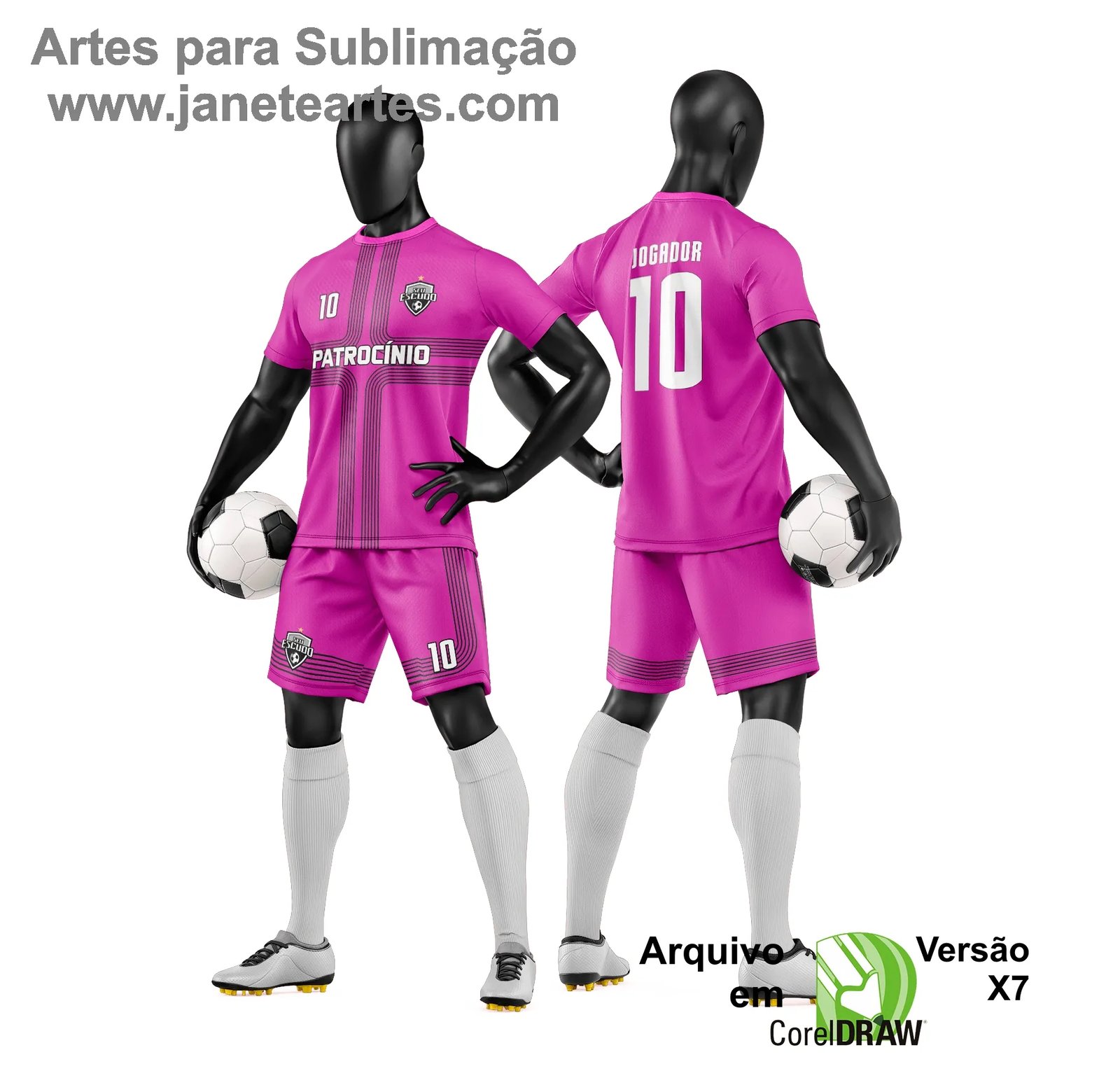 Arte Vetor Camisa e Short de Time de Futebol Amador